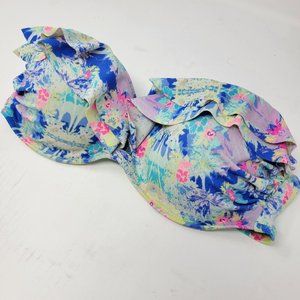 Victoria's Secret 36D Strapless Bikini Top Blue Floral Underwire